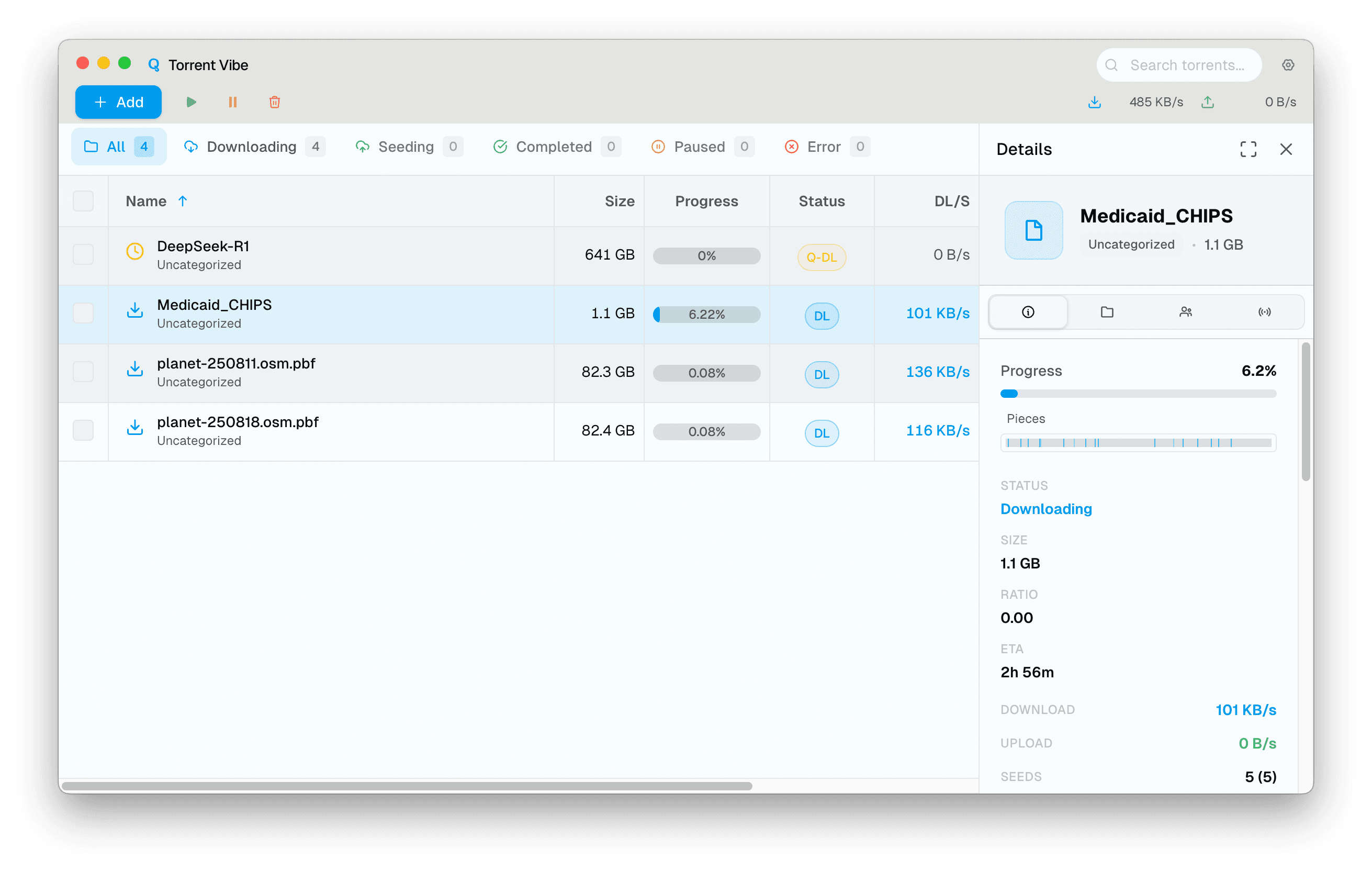 qBittorrent WebUI Screenshot